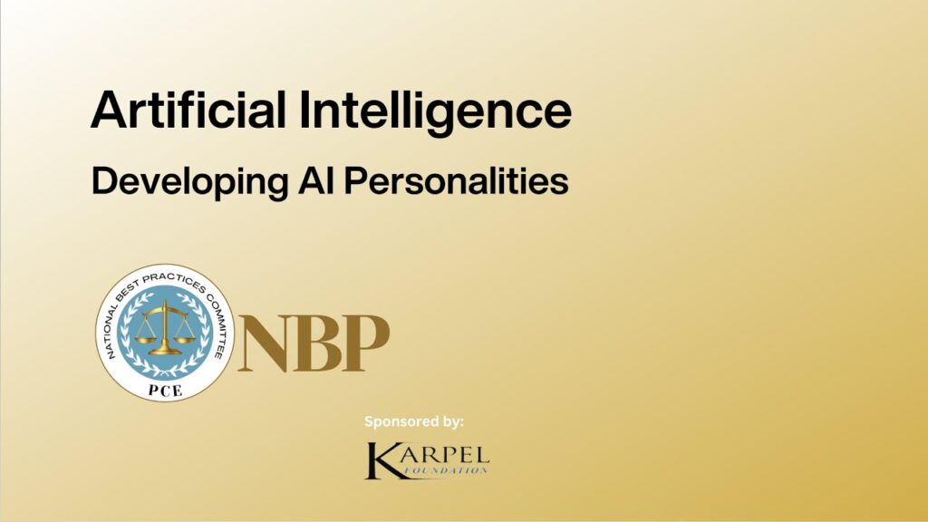 A yellow background includes the text, "Artificial Intelligence" and "Developing AI Personalities."
