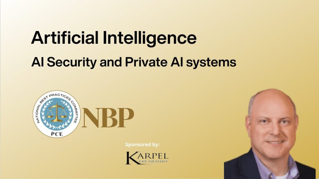 A yellow background includes the text, "Artificial Intelligence" and "AI Security and Private AI Systems" with a headshot of Rick Zak, Director of Data Governance at the Worldwide Public Sector Executive Office, Microsoft.